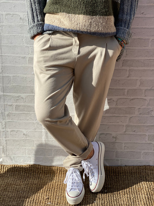 Pantalón chino de chandal beige